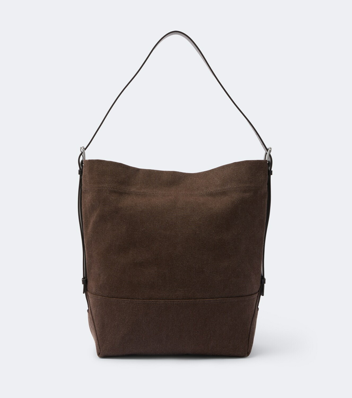 Lemaire Belted leather-trimmed canvas tote bag