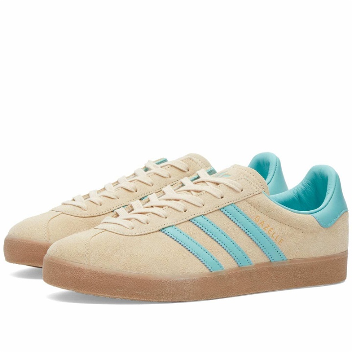Photo: Adidas GAZELLE 85 Sneakers in Crystal Sand/Easy Mint/Gum4