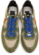 Golden Goose Green & Beige Running Sole Sneakers