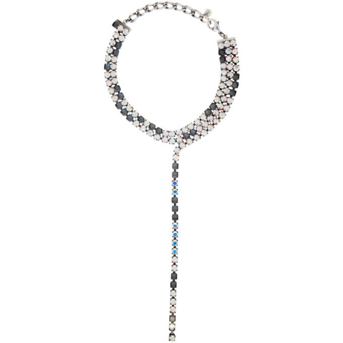 Photo: MM6 Maison Margiela Silver Earring Crystal Choker Necklace