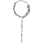 MM6 Maison Margiela Silver Earring Crystal Choker Necklace