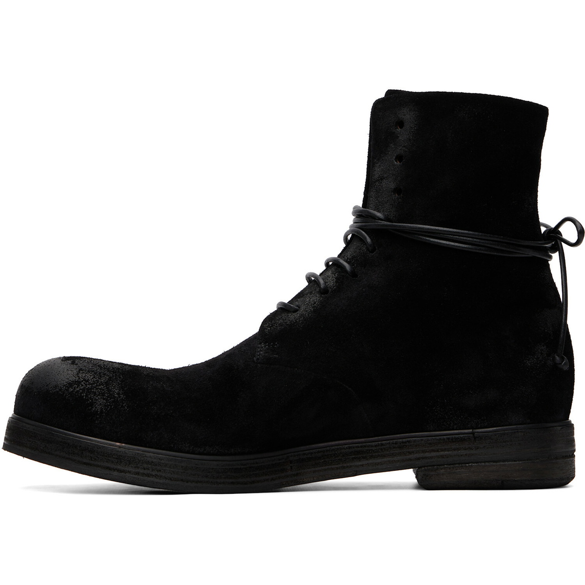 Marsèll Black Zucca Zeppa Leather Combat Boots