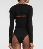 Area Chain-link crystal-embellished jersey bodysuit