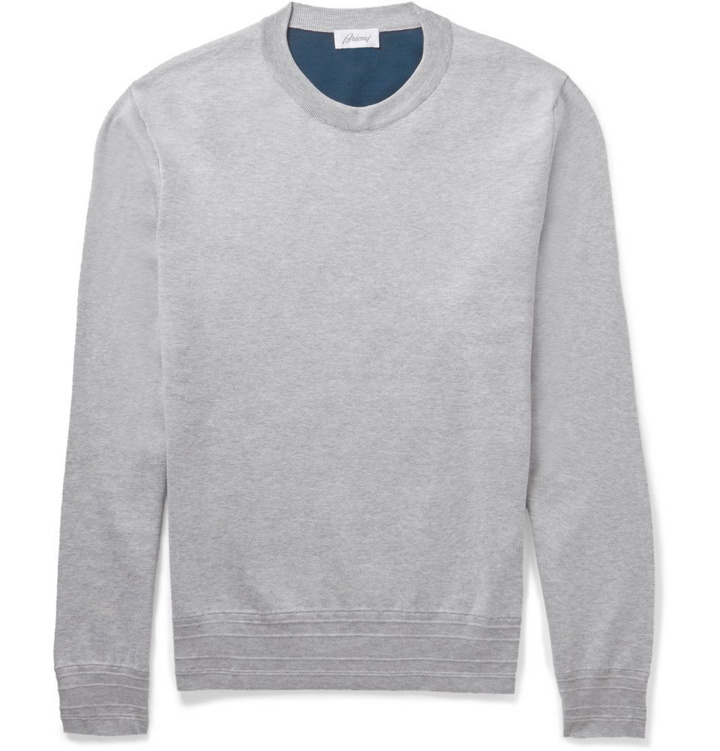 Photo: Brioni - Stretch Cotton and Silk-Blend Sweatshirt - Men - Gray