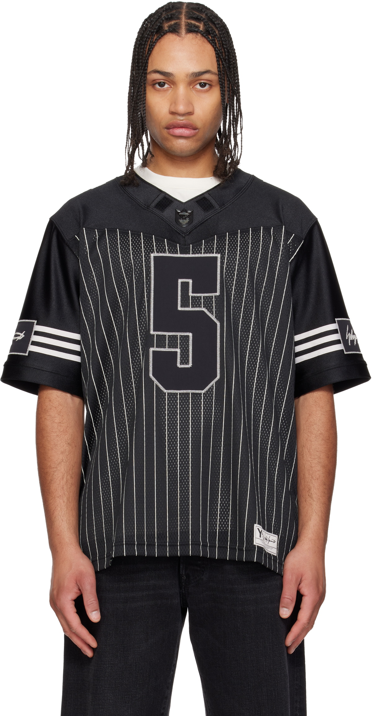 Y-3 Black Garret Wilson Football Short Sleeve Jersey