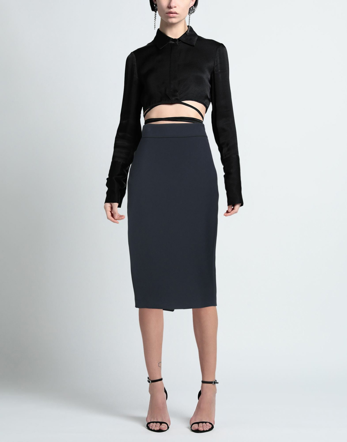 Peserico Womens Midi skirt in Midnight blue