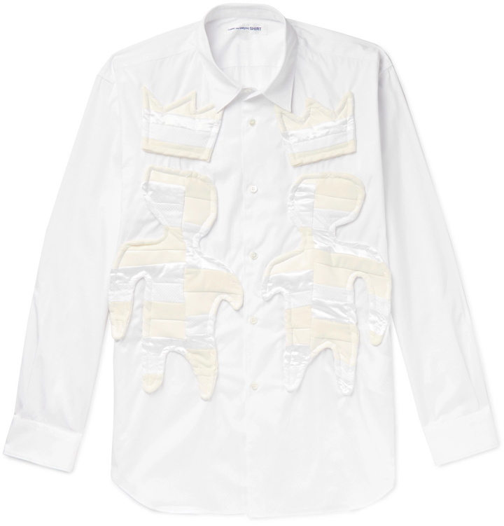 Photo: Comme des Garçons SHIRT - Appliquéd Cotton Shirt - White