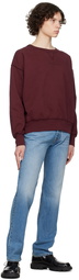 Maison Margiela Burgundy Embroidered Sweatshirt