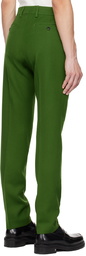 AMI Paris Green Cigarette Fit Trousers