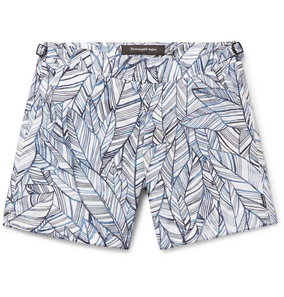 Ermenegildo Zegna - Slim-Fit Mid-Length Printed Swim Shorts - Men