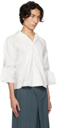 132 5. ISSEY MIYAKE White Standard Shirt