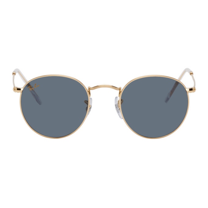 Photo: Ray-Ban Gold and Green Round Metal Sunglasses