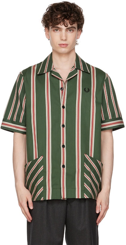 Photo: Nicholas Daley Green Fred Perry Edition Vertical Stripe Shirt