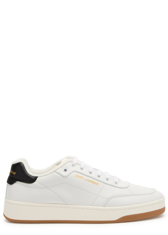 Photo: Saint Laurent SL61 Panelled Leather Sneakers White And Black