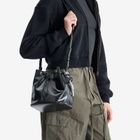 F/CE. Women's Tech Leather Drawstring Shoulder Bag in Black 