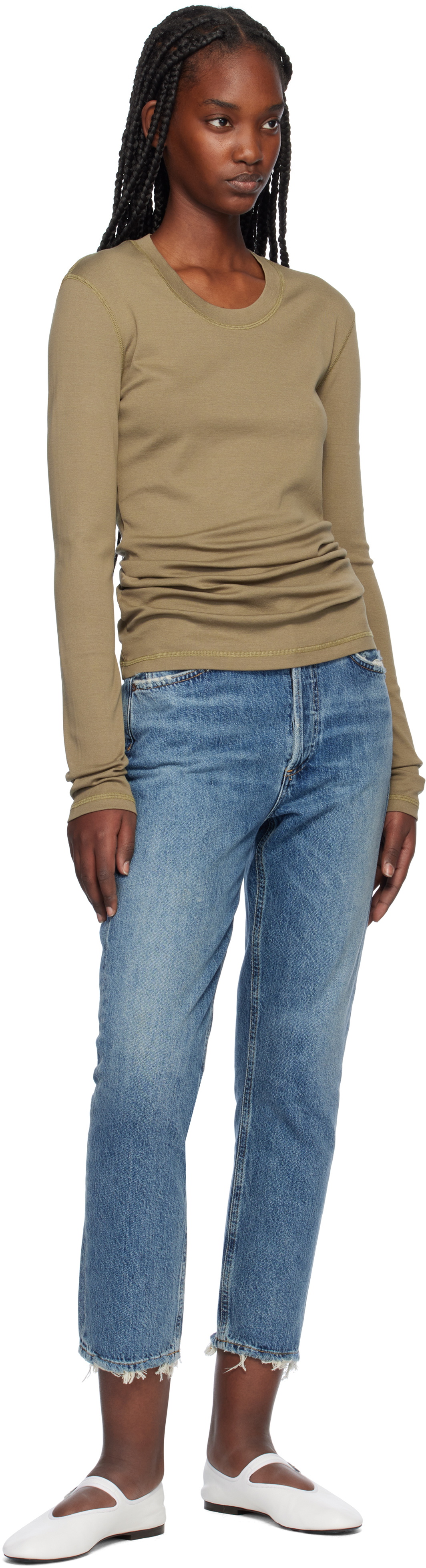 Agolde Riley hotsell High Rise Straight Crop Jeans