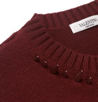 Valentino - Slim-Fit Studded Cashmere Sweater - Men - Red