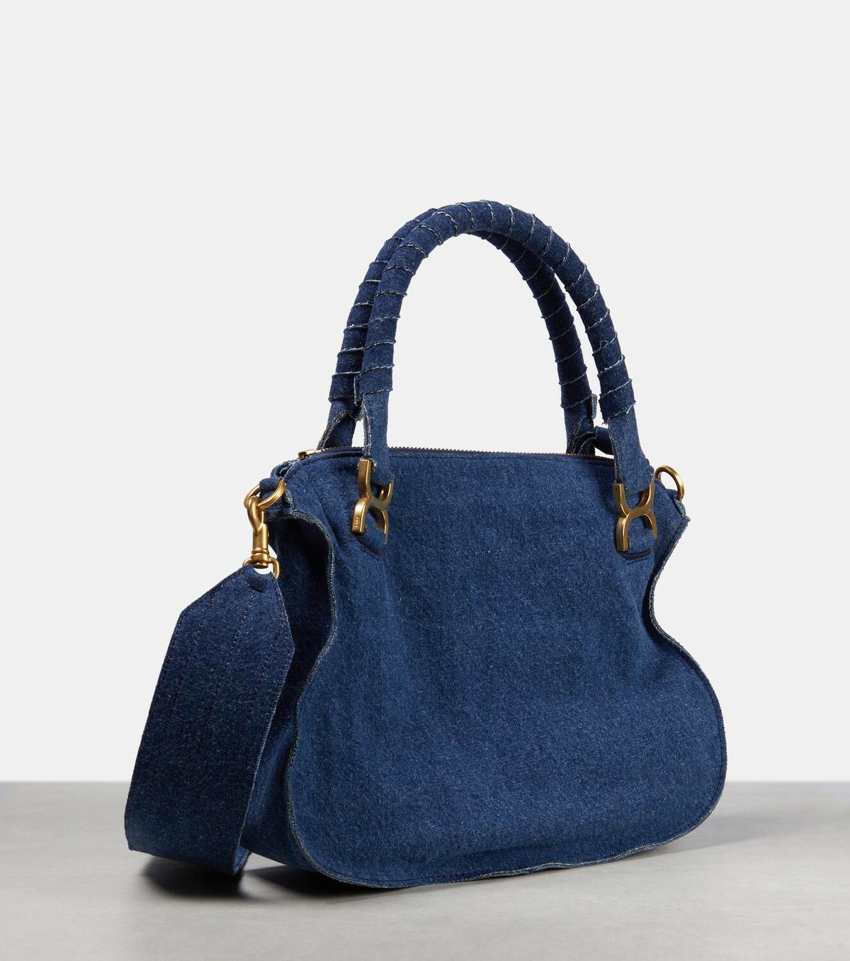 ハンドバッグ Chloe Marcie Medium Double Carry Deep Denim Chloé Marcie Medium denim tote bag Chloe
