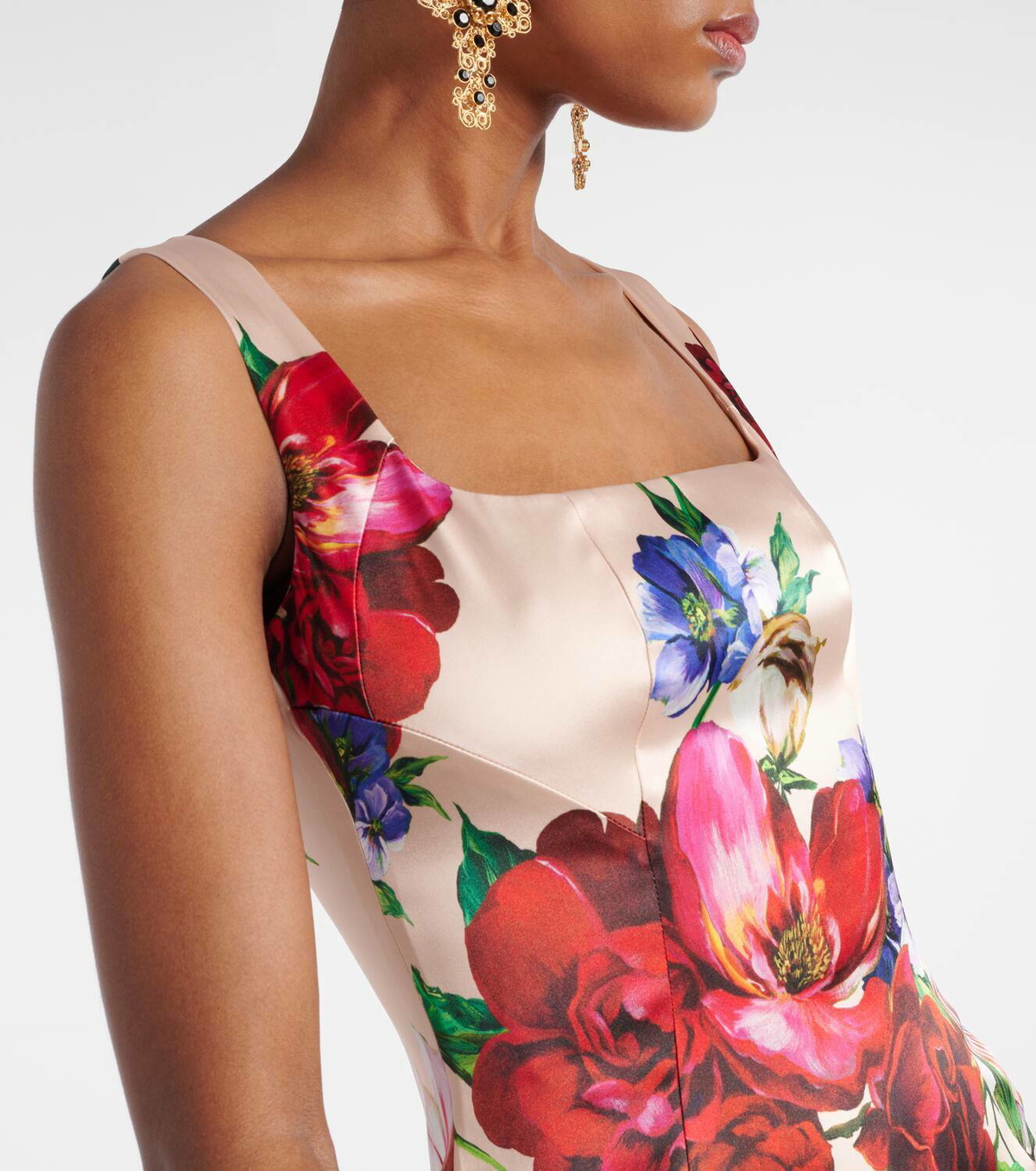 Dolce&Gabbana Floral satin midi dress Dolce & Gabbana