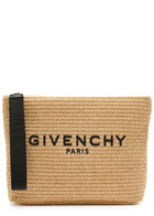 Givenchy Logo-embroidered Raffia Pouch - Natural - One Size