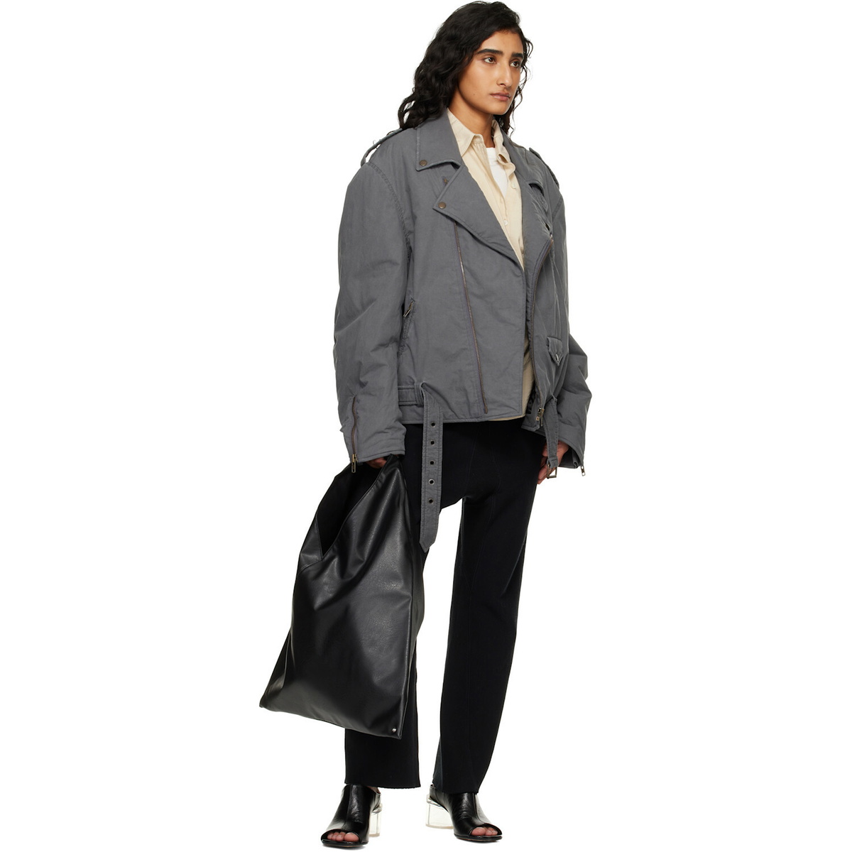MM6 Maison Margiela Black Classic Triangle Tote