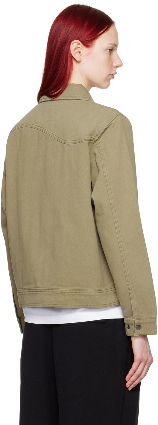 Dime Khaki Zip Denim Jacket