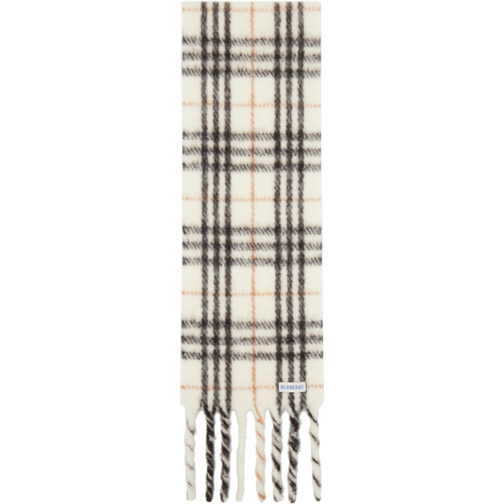 Photo: Burberry White & Black Small Check Scarf