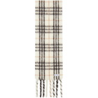 Burberry White & Black Small Check Scarf