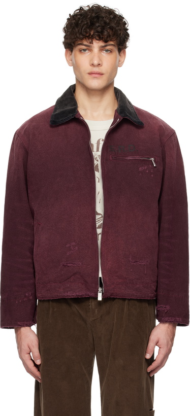 Photo: Enfants Riches Déprimés Burgundy Blanket Lined Work Jacket
