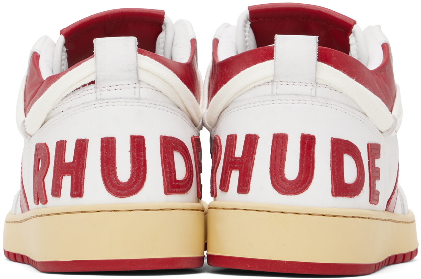 Rhude White & Red Rhecess Low Sneakers