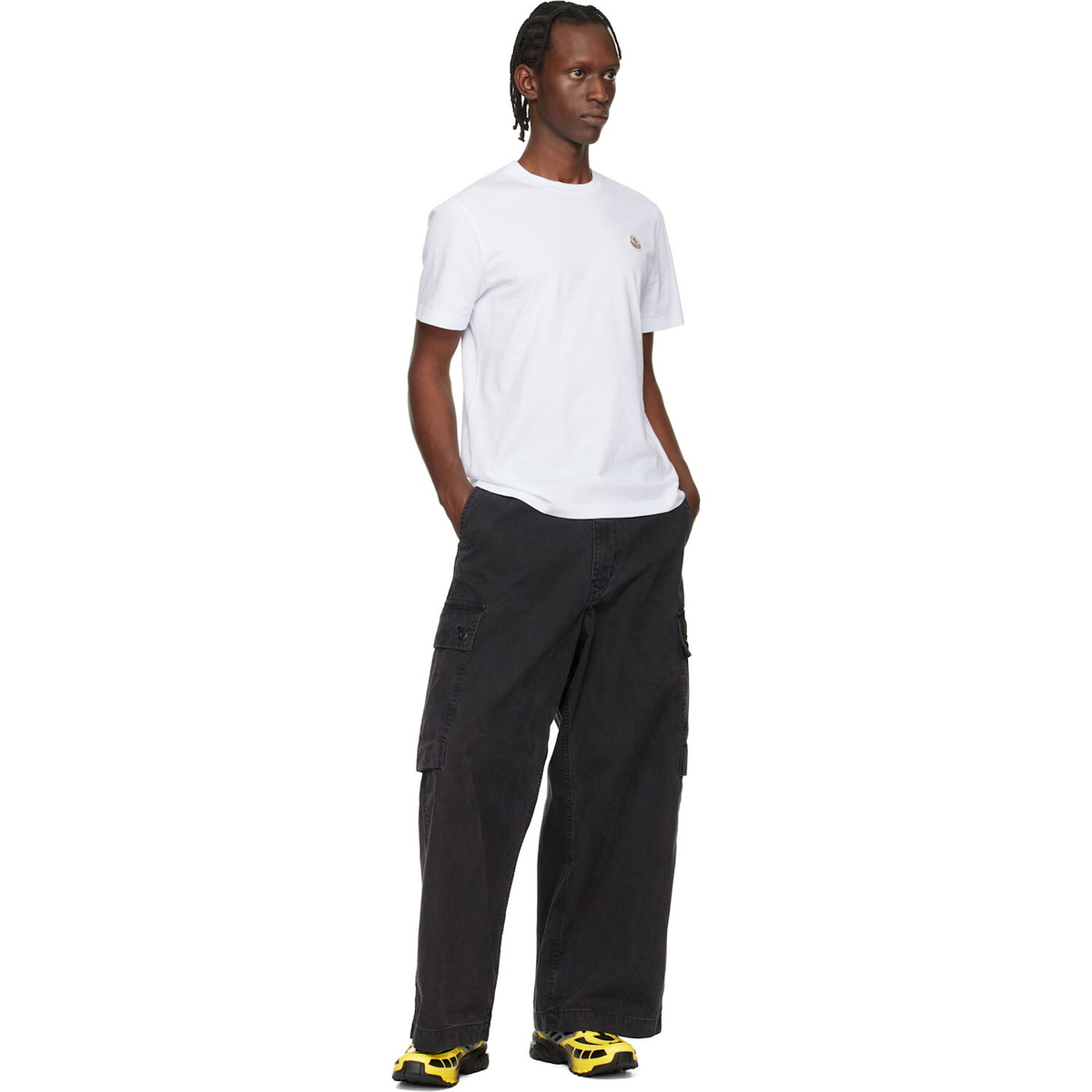 Moncler Three-Pack White Logo Patch Cotton T-shirts