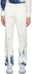Alexander McQueen White Blue Sky Jeans