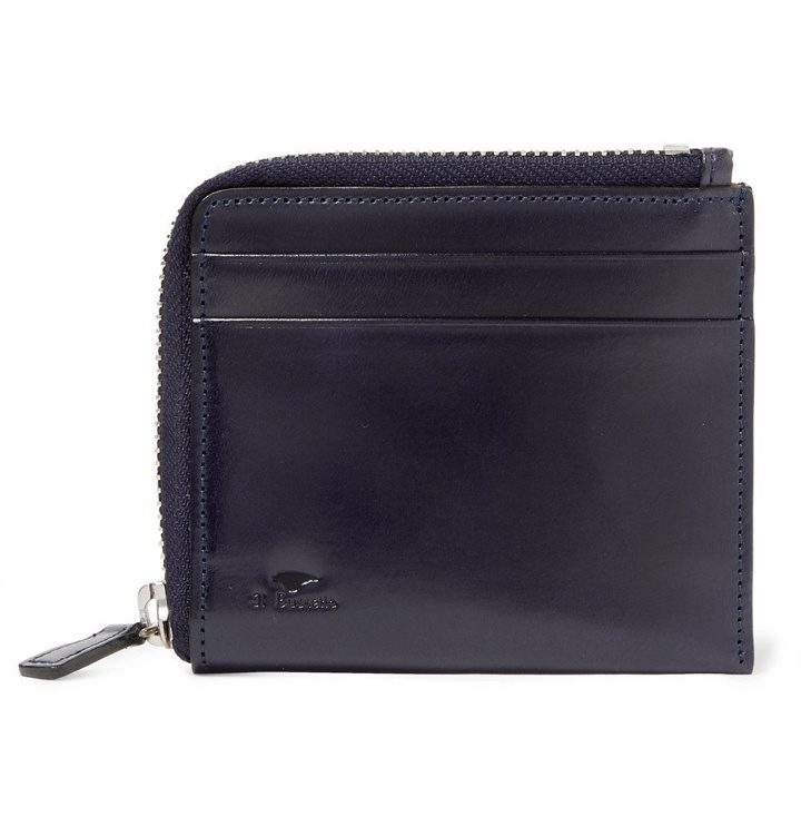 Photo: Il Bussetto - Polished-Leather Zip-Around Wallet - Men - Navy