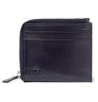 Il Bussetto - Polished-Leather Zip-Around Wallet - Men - Navy