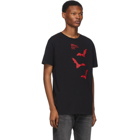 Off-White Black and Red Bats Slim T-Shirt