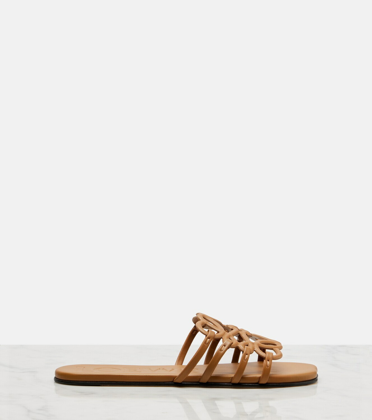 Loewe Petal Anagram leather slides