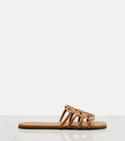 Loewe Petal Anagram leather slides