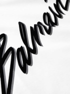 Balmain - Logo-Flocked Cotton-Jersey T-Shirt - White