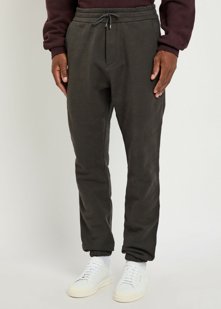 Saint Laurent Logo-embroidered Cotton Sweatpants Black