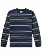 WTAPS - 07 Logo-Embroidered Striped Cotton-Jersey T-Shirt - Blue