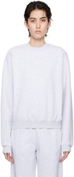 SKIMS Gray Cotton Fleece Classic Crewneck Sweatshirt