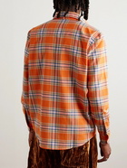 Collina Strada - Convention Checked Cotton-Flannel Shirt - Orange