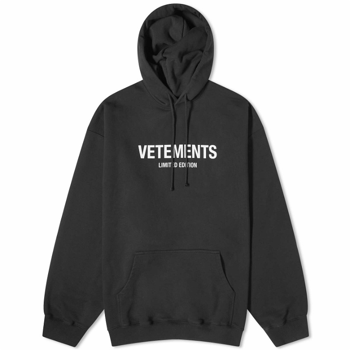 Photo: Vetements Men's Limited Edition Logo Hoodie in Black/White