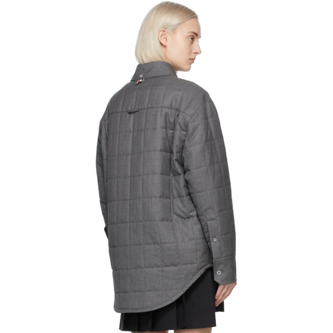 Thom Browne Grey Down Super 120s Shirt Jacket Thom Browne