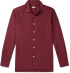 Kiton - Slim-Fit Cotton-Twill Shirt - Burgundy