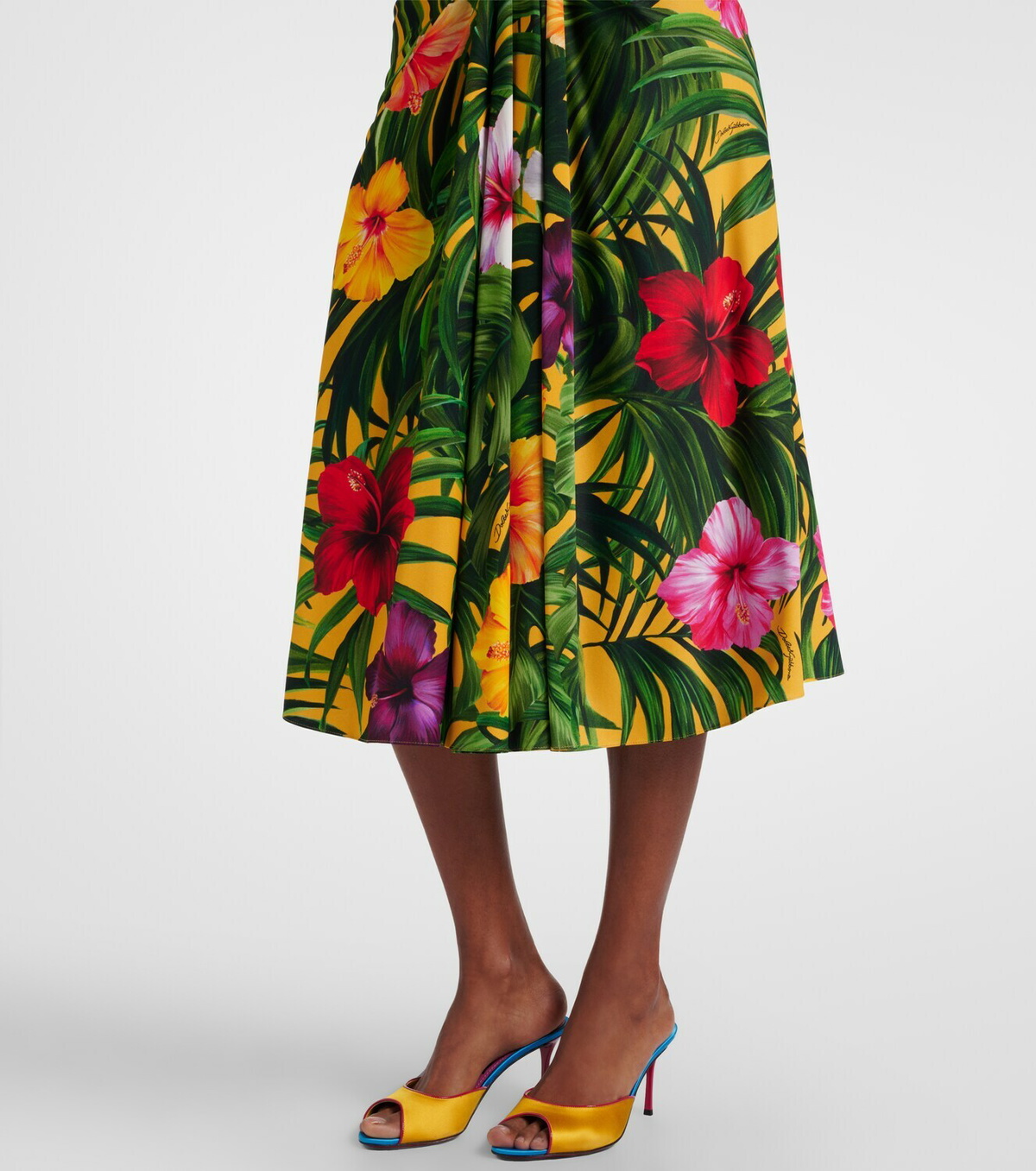 Dolce&Gabbana Draped floral midi skirt