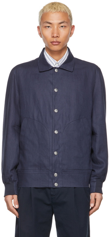 Photo: Brunello Cucinelli Blue Linen Jacket