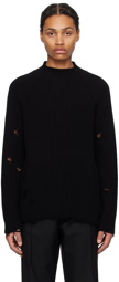 MM6 Maison Margiela Black Elbow Patch Sweater