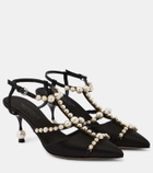 Giambattista Valli Faux-pearl embellished satin pumps