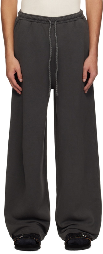Photo: The Elder Statesman Gray Daily Wide Leg Sweatpants